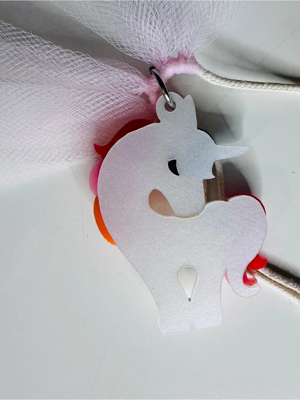 Lilies and Roses Handmade Unicorn Necklace – Pink Tulle Fairy Princess Necklace